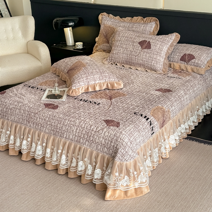 91家纺网 家纺一手货源 找家纺 棉森家纺 2025新款亲肤舒适牛奶绒床盖四件套 梦想起航-咖