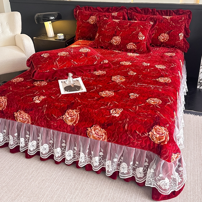 91家纺网 家纺一手货源 找家纺 棉森家纺 2025新款亲肤舒适牛奶绒床盖四件套 盛夏