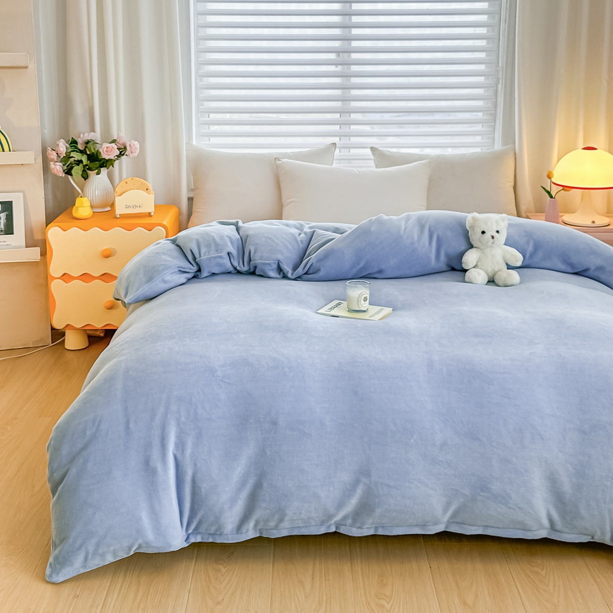 棉森家纺 2025新款加厚牛奶绒单被套单品被套单件被套 圣罗蓝