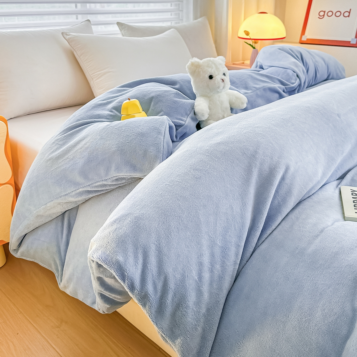 91家纺网 家纺一手货源 找家纺 棉森家纺 2025新款加厚牛奶绒单被套单品被套单件被套 圣罗蓝