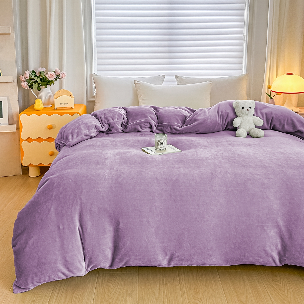 棉森家纺 2025新款加厚牛奶绒单被套单品被套单件被套 香芋紫