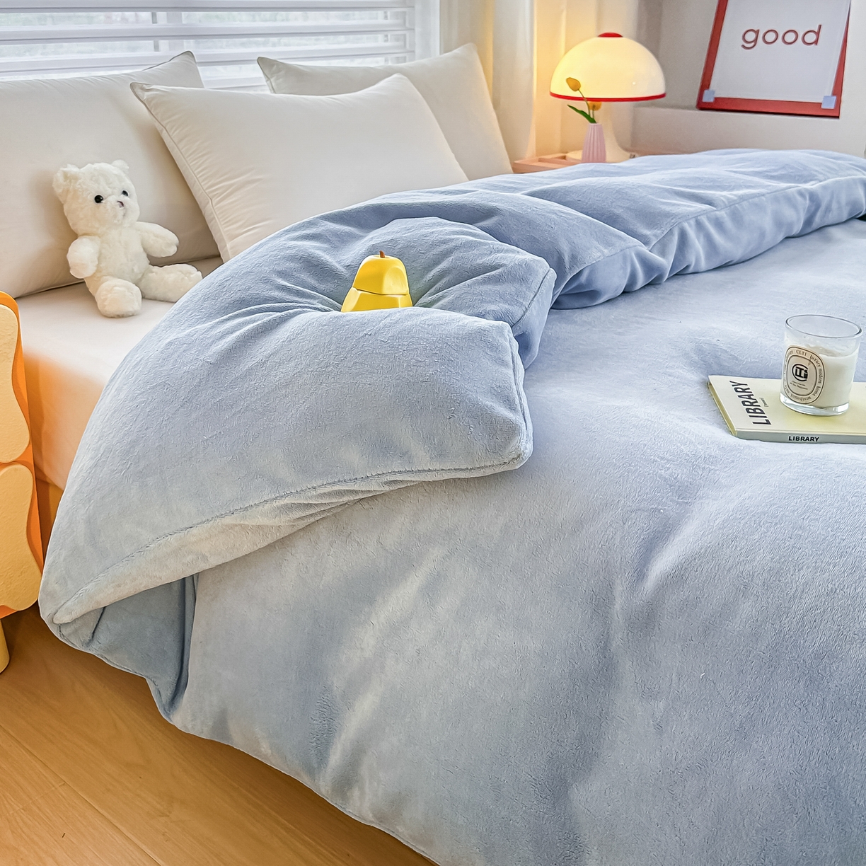 91家纺网 家纺一手货源 找家纺 棉森家纺 2025新款加厚牛奶绒单被套单品被套单件被套 圣罗蓝