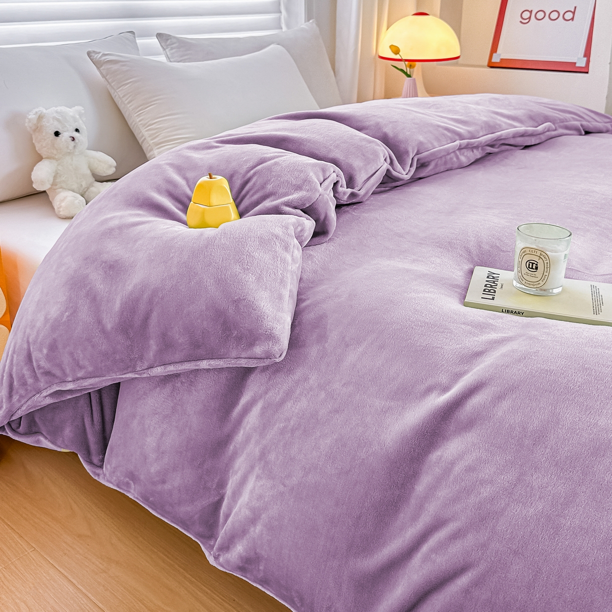 91家纺网 家纺一手货源 找家纺 棉森家纺 2025新款加厚牛奶绒单被套单品被套单件被套 香芋紫