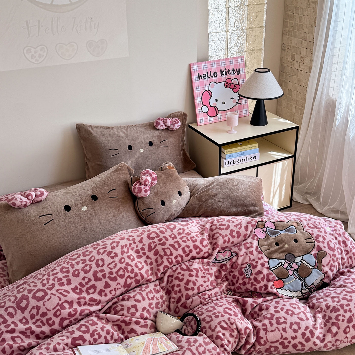 91家纺网 家纺一手货源 找家纺 （总）柚子YOUTH 2025新款加厚牛奶绒四件套-豹纹黑皮KT