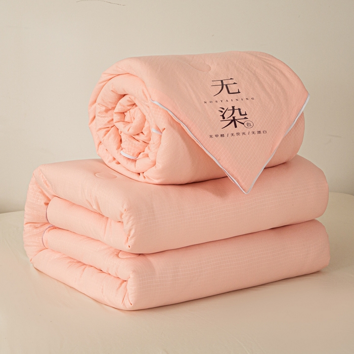 91家纺网 家纺一手货源 找家纺 棉森家纺 2025新款亲肤舒适华夫格大豆子母被被子被芯 玉色