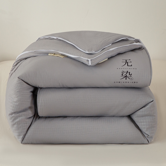 91家纺网 家纺一手货源 找家纺 棉森家纺 2025新款亲肤舒适华夫格大豆子母被被子被芯 灰色