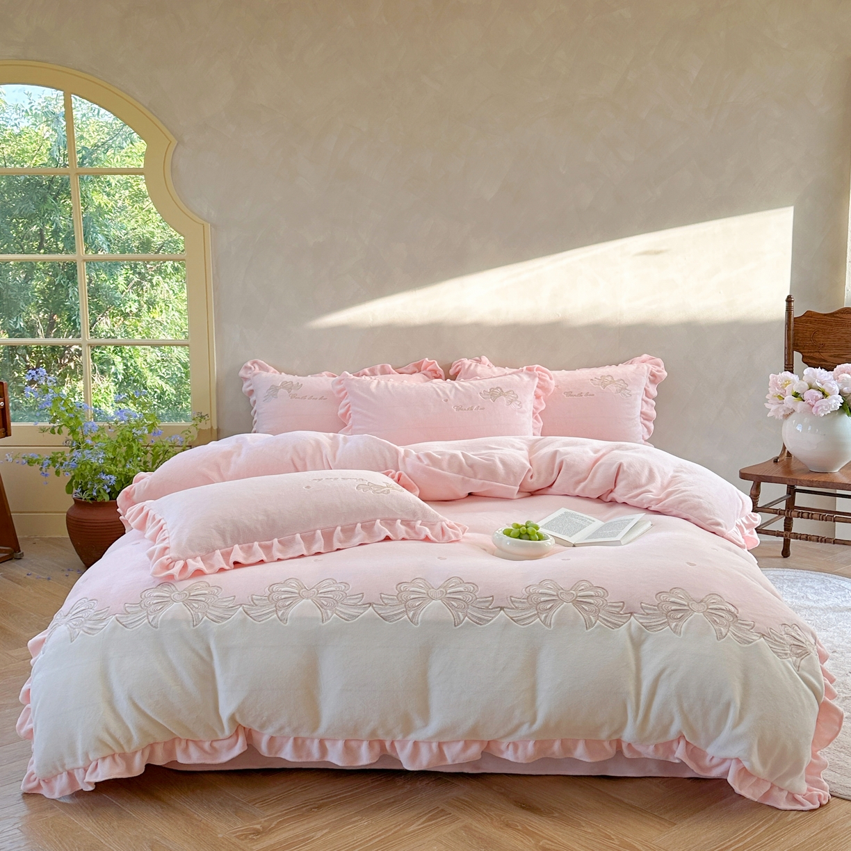 91家纺网 家纺一手货源 找家纺 （总）可以家居 2025新款四季款韩版水洗棉澳棉刺绣四件套