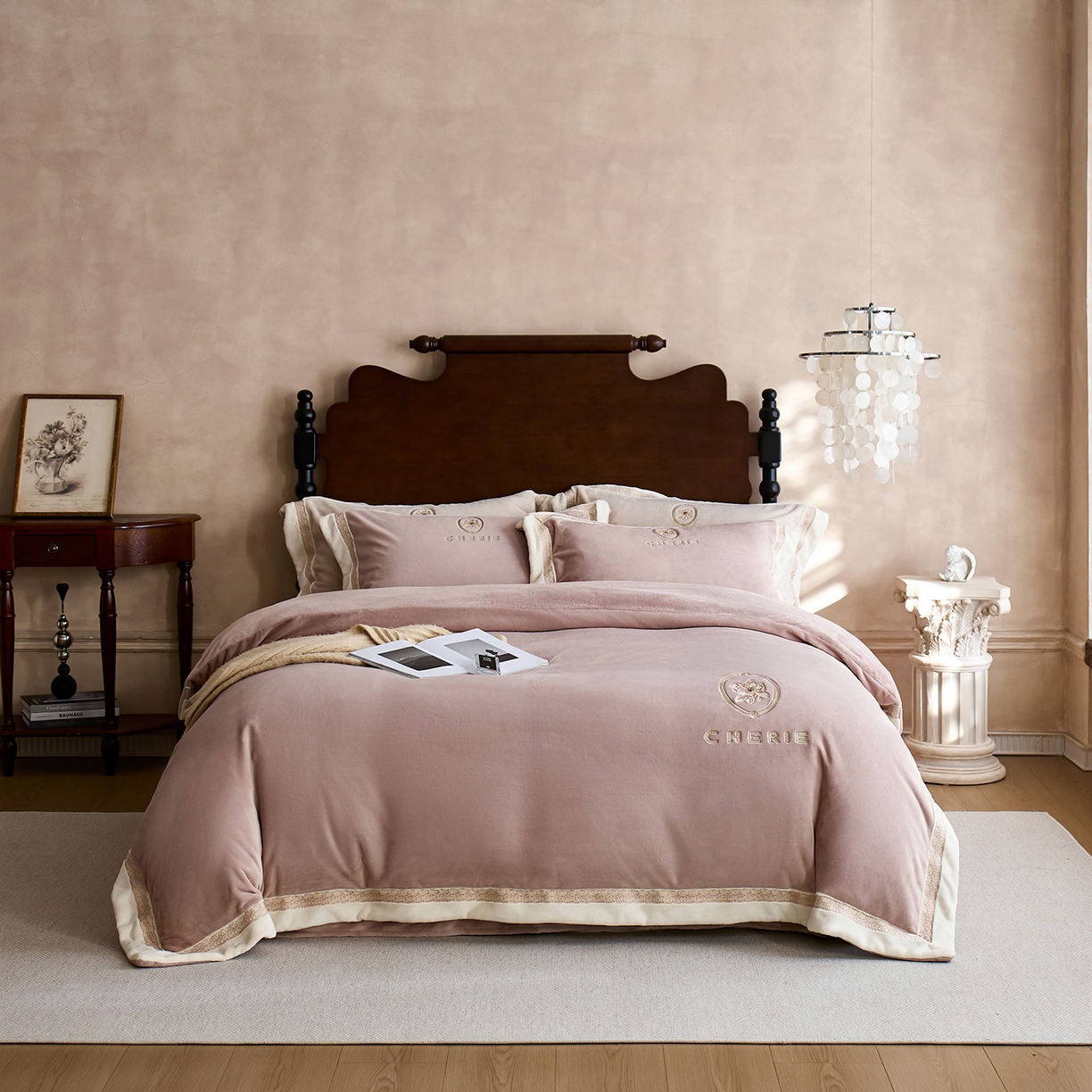 91家纺网 家纺一手货源 找家纺 （总）瑞雪家居 2025新款270g全消光牛奶绒四件套-克莱尔