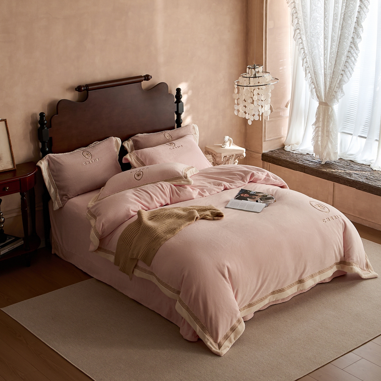 91家纺网 家纺一手货源 找家纺 （总）瑞雪家居 2025新款270g全消光牛奶绒四件套-克莱尔