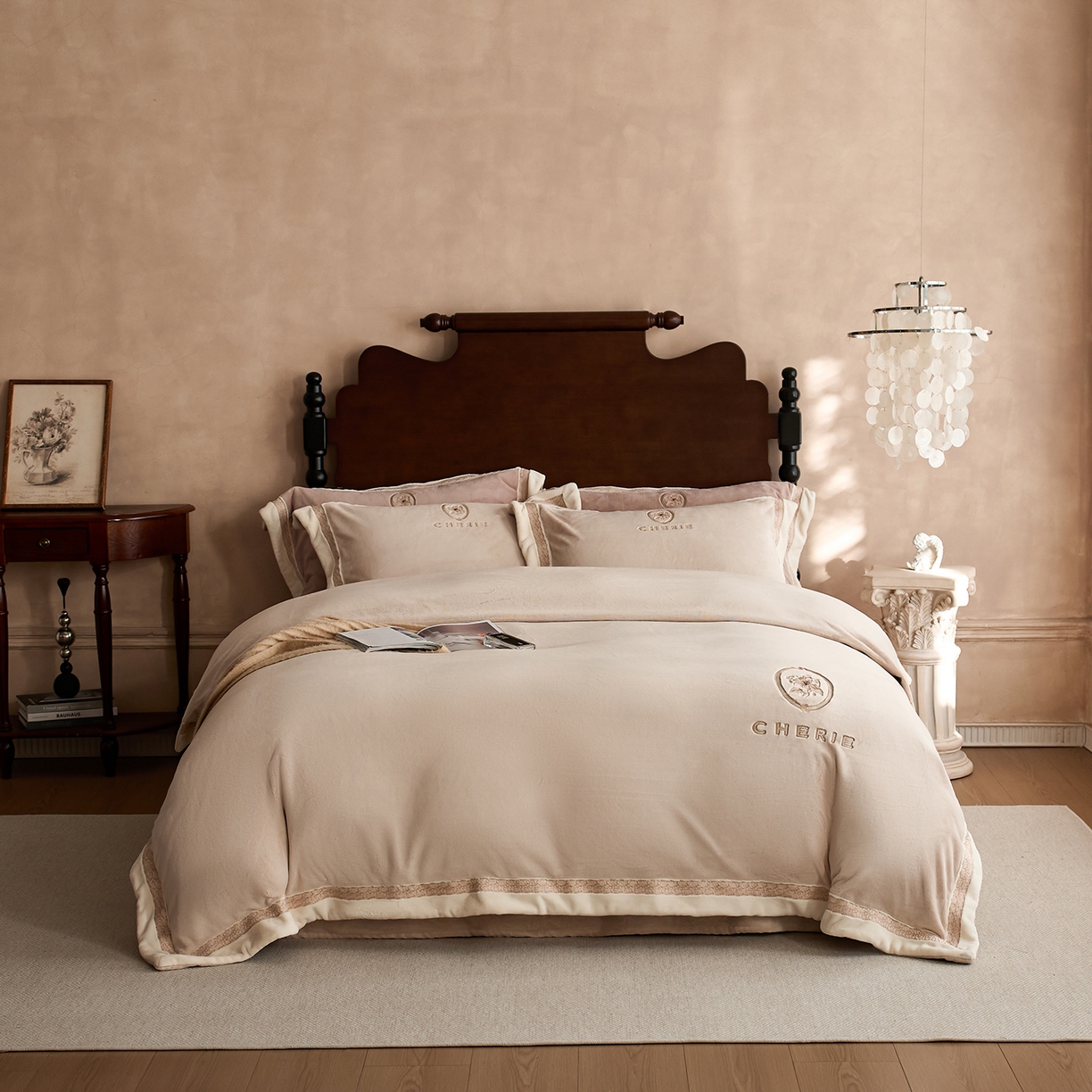 91家纺网 家纺一手货源 找家纺 （总）瑞雪家居 2025新款270g全消光牛奶绒四件套-克莱尔