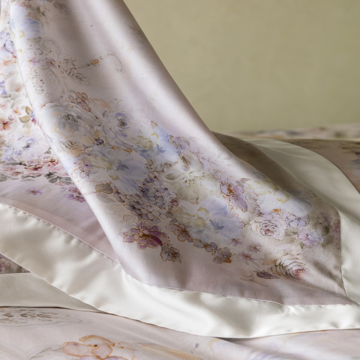 91家纺网 家纺一手货源 找家纺 （总）云胡 2025新款A类100%长绒棉纯棉数码印花四件套-瑞柠