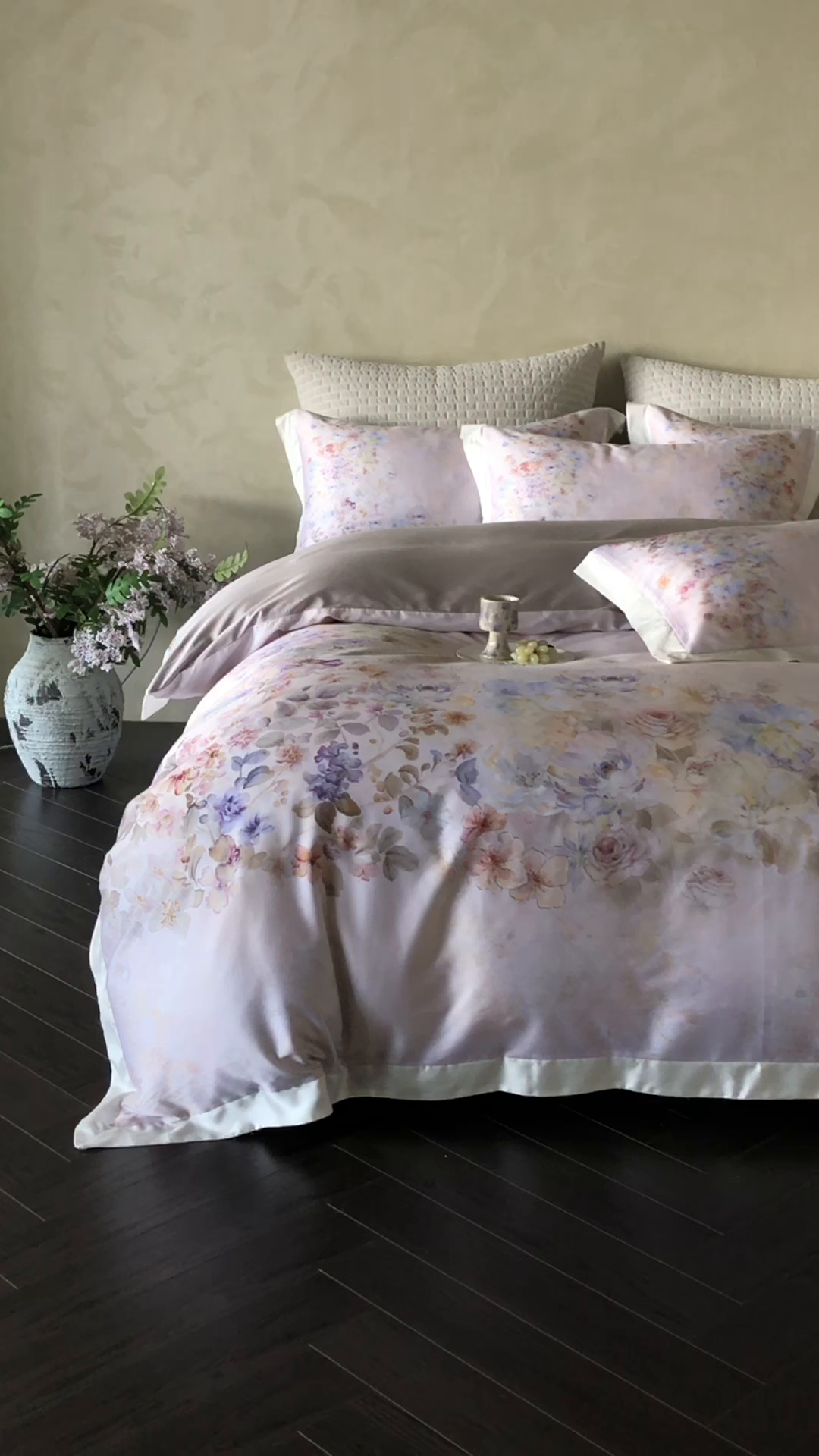 91家纺网 家纺一手货源 找家纺 （总）云胡 2025新款A类100%长绒棉纯棉数码印花四件套-瑞柠