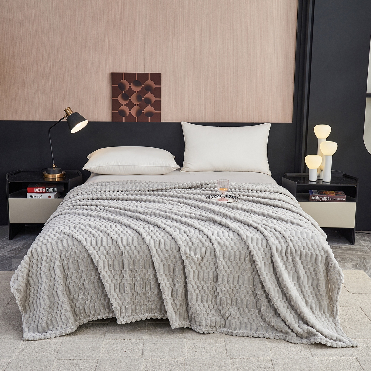 91家纺网 家纺一手货源 找家纺 （总）枋梢家纺 2025新款福禄抽条法兰绒牛奶绒高克重毯空调小毯子毛毯盖毯