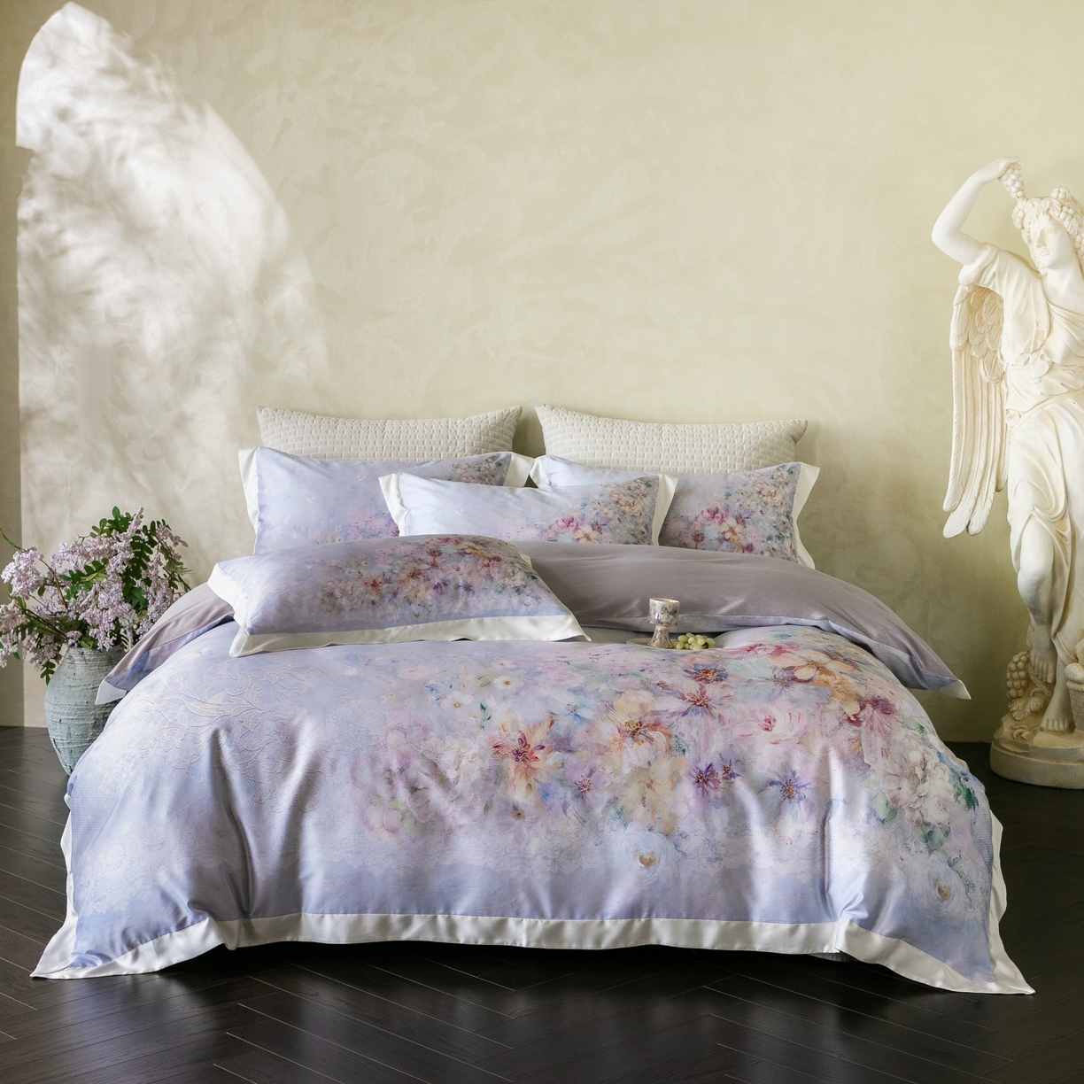 91家纺网 家纺一手货源 找家纺 （总）云胡 2025新款A类100%长绒棉纯棉数码印花四件套-妍珂