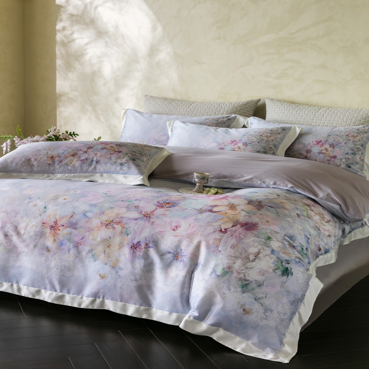 91家纺网 家纺一手货源 找家纺 （总）云胡 2025新款A类100%长绒棉纯棉数码印花四件套-妍珂