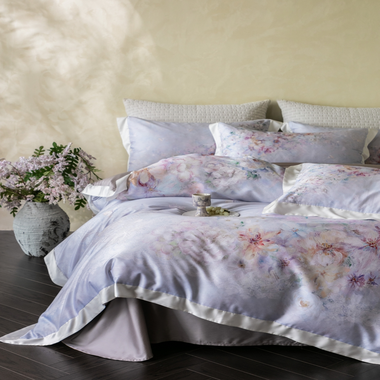 91家纺网 家纺一手货源 找家纺 （总）云胡 2025新款A类100%长绒棉纯棉数码印花四件套-妍珂