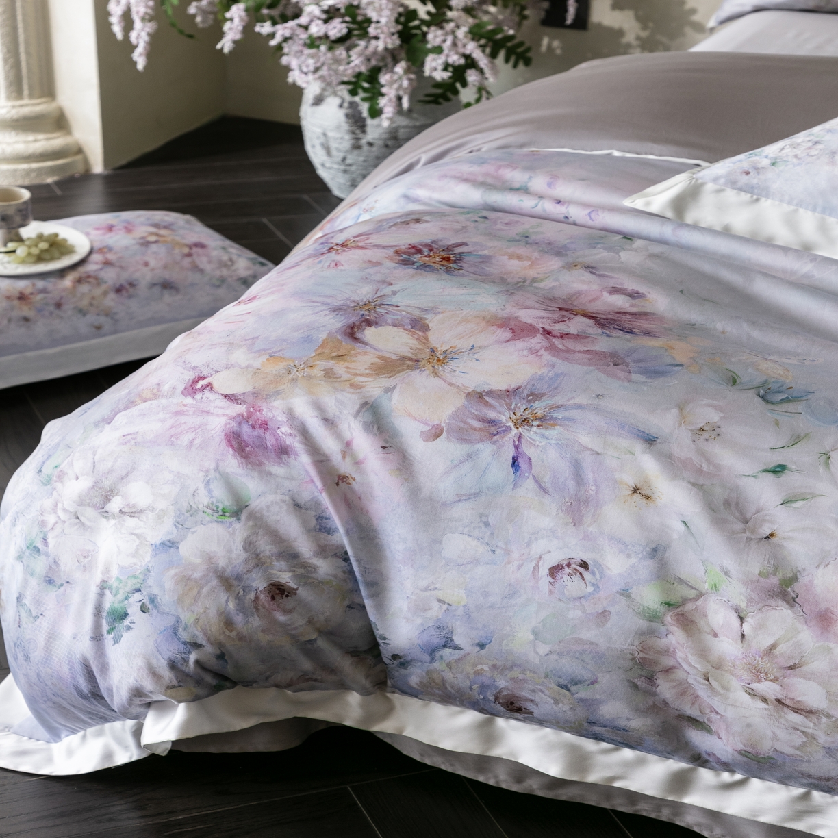 91家纺网 家纺一手货源 找家纺 （总）云胡 2025新款A类100%长绒棉纯棉数码印花四件套-妍珂