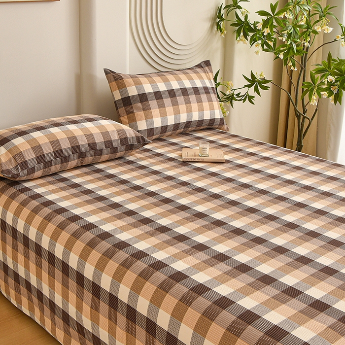 织雅漫 2025新款非遗加厚全棉色织老粗布床单款-梵高向日葵 沉香拿铁