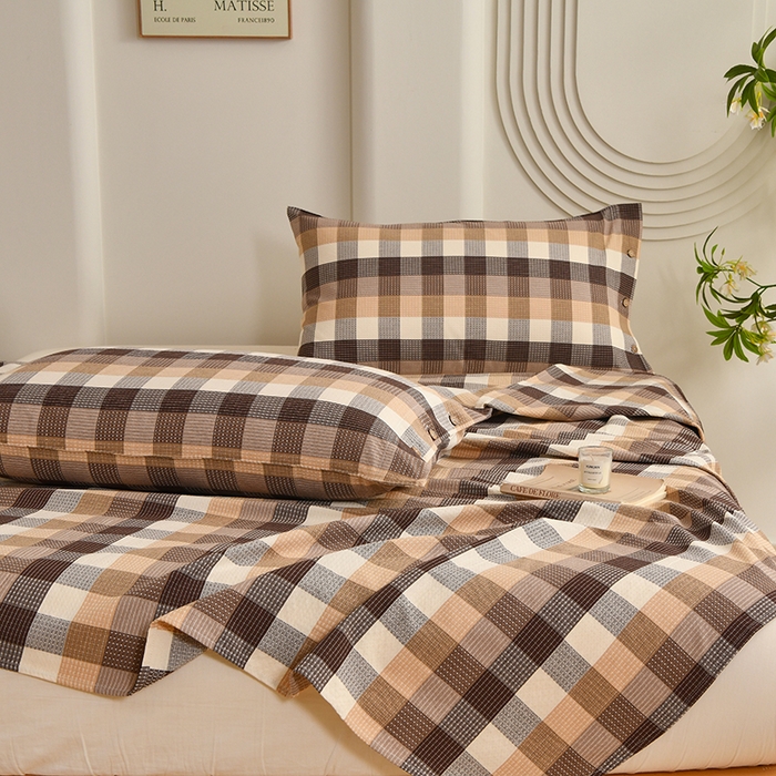 91家纺网 家纺一手货源 找家纺 织雅漫 2025新款非遗加厚全棉色织老粗布床单款-梵高向日葵 沉香拿铁