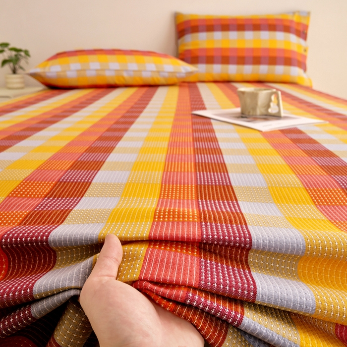 91家纺网 家纺一手货源 找家纺 织雅漫 2025新款非遗加厚全棉色织老粗布床单款-梵高向日葵 梵高向日葵