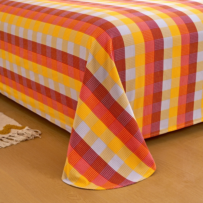 91家纺网 家纺一手货源 找家纺 织雅漫 2025新款非遗加厚全棉色织老粗布床单款-梵高向日葵 梵高向日葵