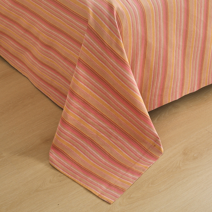 91家纺网 家纺一手货源 找家纺 织雅漫 2025新款高端帛丝系列全棉纯棉细纱老粗布床单 慕川-茜粉