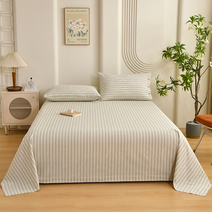 织雅漫 2025新款高端帛丝系列全棉纯棉细纱老粗布床单 素律-绿