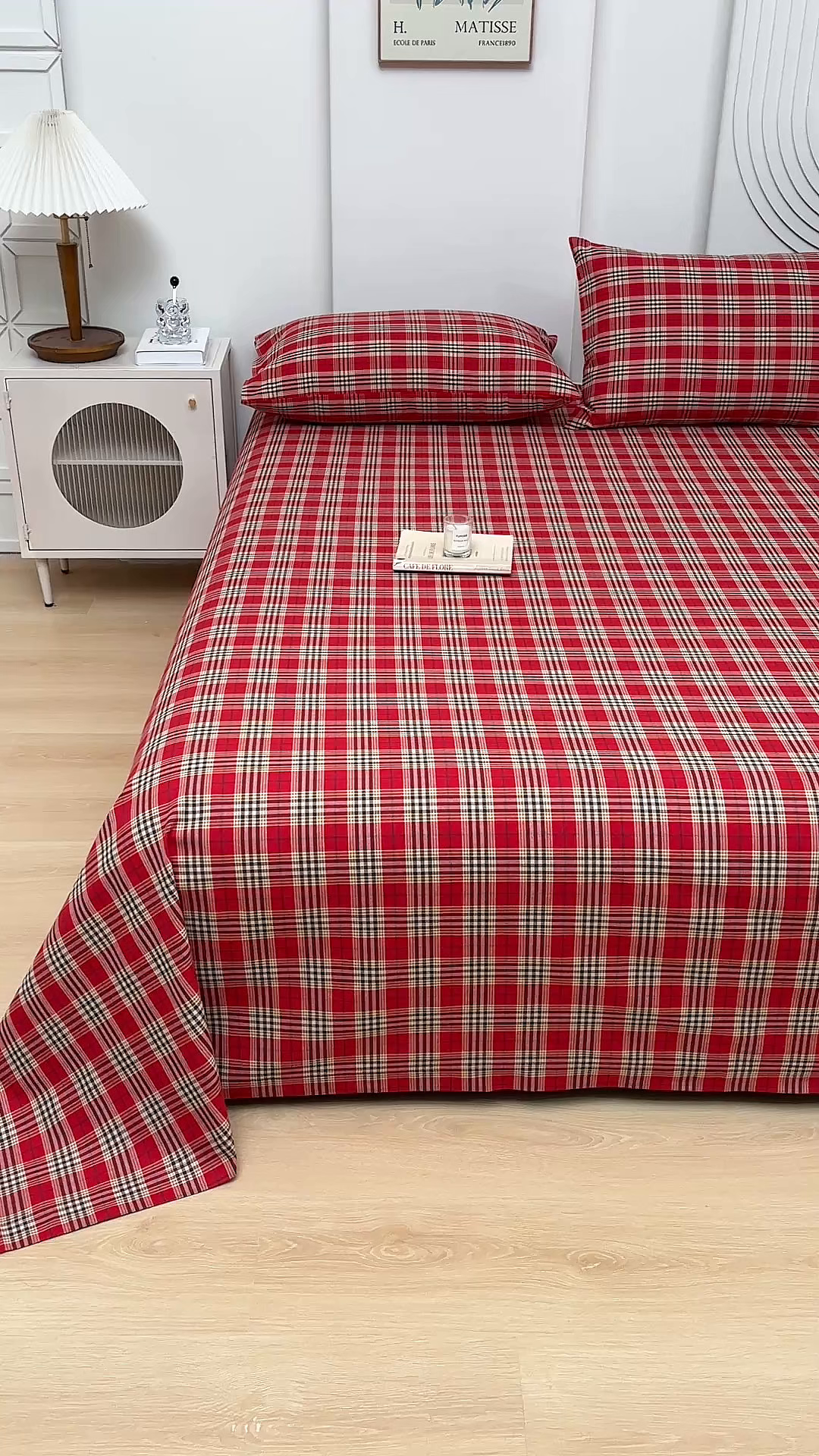 91家纺网 家纺一手货源 找家纺 织雅漫 2025新款高端帛丝系列全棉纯棉细纱老粗布床单 铂丝-红