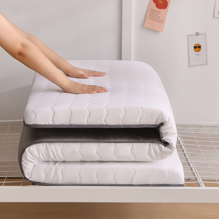 91家纺网 家纺一手货源 找家纺 织雅漫 2025新款水洗棉加厚床垫学生垫地铺睡垫 0.8*1.9水洗棉床垫厚度5cm 白色