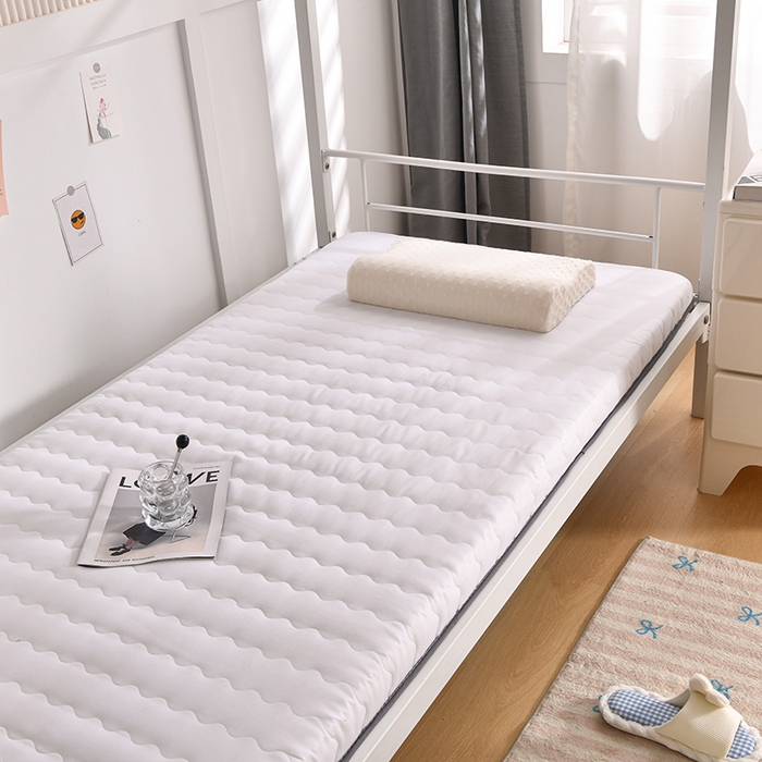 91家纺网 家纺一手货源 找家纺 织雅漫 2025新款水洗棉加厚床垫学生垫地铺睡垫 0.8*1.9水洗棉床垫厚度5cm 白色