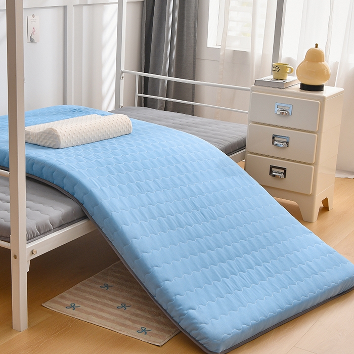 91家纺网 家纺一手货源 找家纺 织雅漫 2025新款水洗棉加厚床垫学生垫地铺睡垫 0.8*1.9水洗棉床垫厚度5cm 蓝色