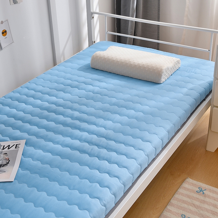 91家纺网 家纺一手货源 找家纺 织雅漫 2025新款水洗棉加厚床垫学生垫地铺睡垫 0.8*1.9水洗棉床垫厚度5cm 蓝色