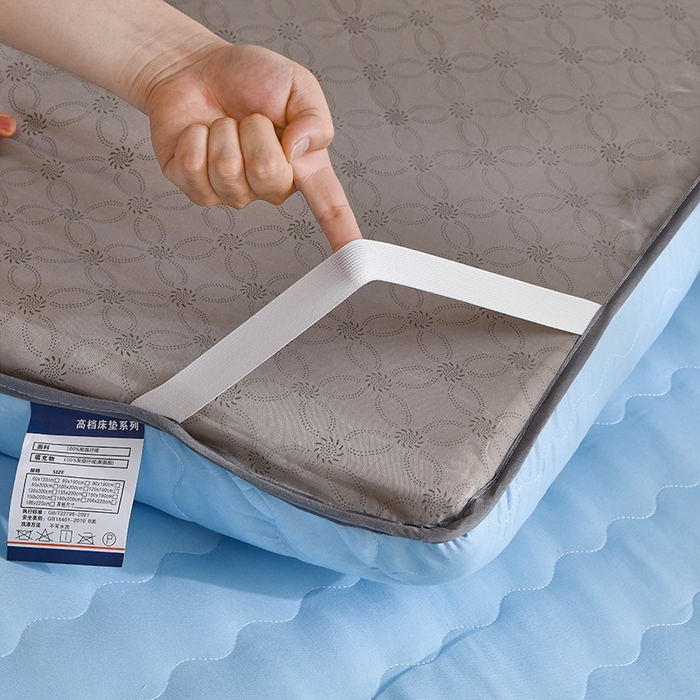 91家纺网 家纺一手货源 找家纺 织雅漫 2025新款水洗棉加厚床垫学生垫地铺睡垫 0.8*1.9水洗棉床垫厚度5cm 蓝色