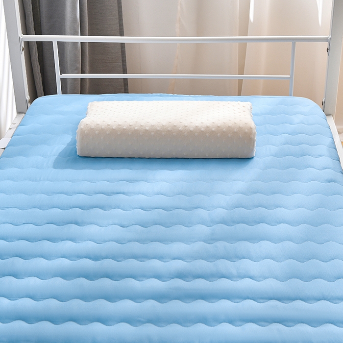 91家纺网 家纺一手货源 找家纺 织雅漫 2025新款水洗棉加厚床垫学生垫地铺睡垫 0.8*1.9水洗棉床垫厚度5cm 蓝色