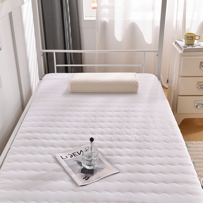 91家纺网 家纺一手货源 找家纺 织雅漫 2025新款水洗棉加厚床垫学生垫地铺睡垫 0.8*1.9水洗棉床垫厚度5cm 白色