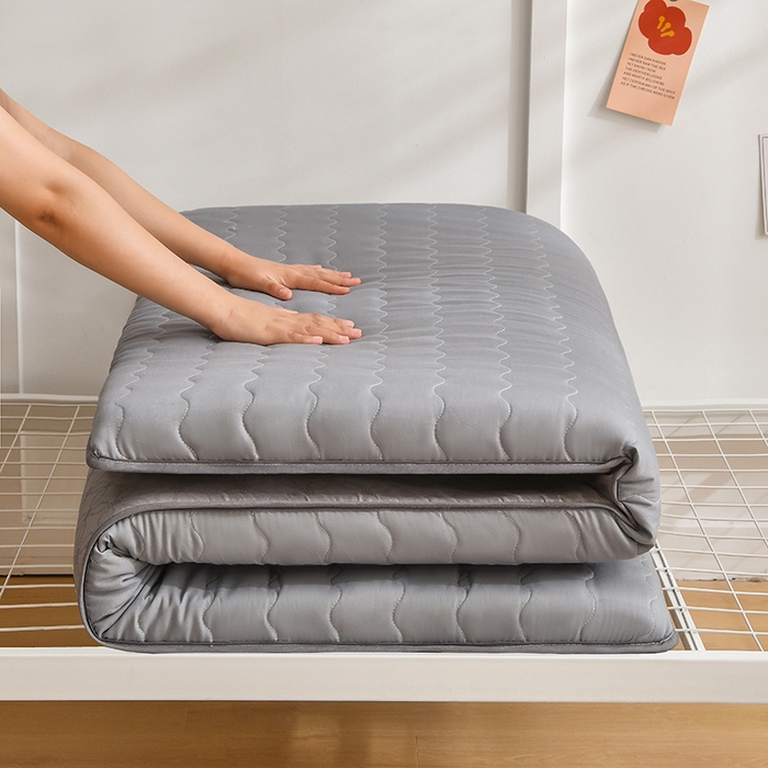 91家纺网 家纺一手货源 找家纺 织雅漫 2025新款水洗棉加厚床垫学生垫地铺睡垫 0.8*1.9水洗棉床垫厚度5cm 灰色