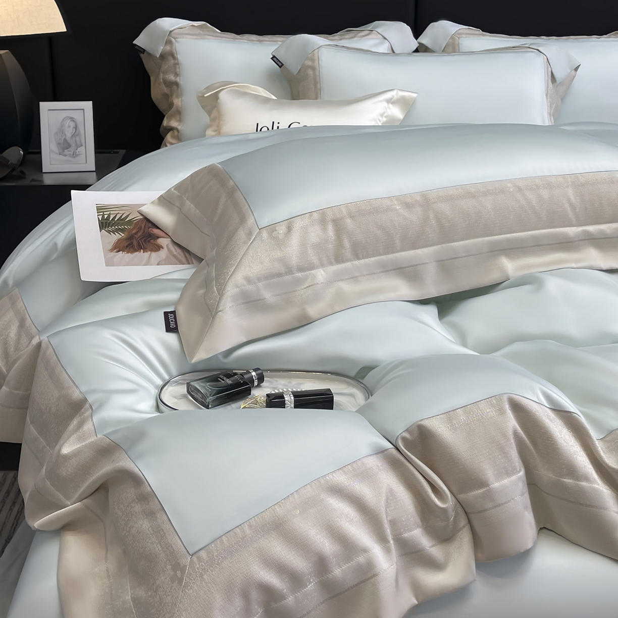 （总） 2025轻奢风A类贡缎长绒棉四件套纯棉全棉重工刺绣被套床单高端拼接床上用品