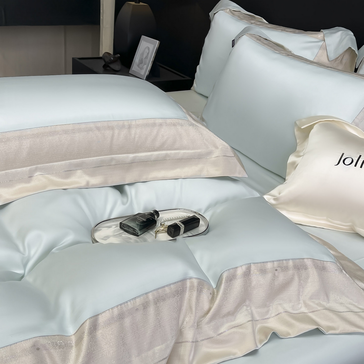 91家纺网 家纺一手货源 找家纺 （总） 2025轻奢风A类贡缎长绒棉四件套纯棉全棉重工刺绣被套床单高端拼接床上用品