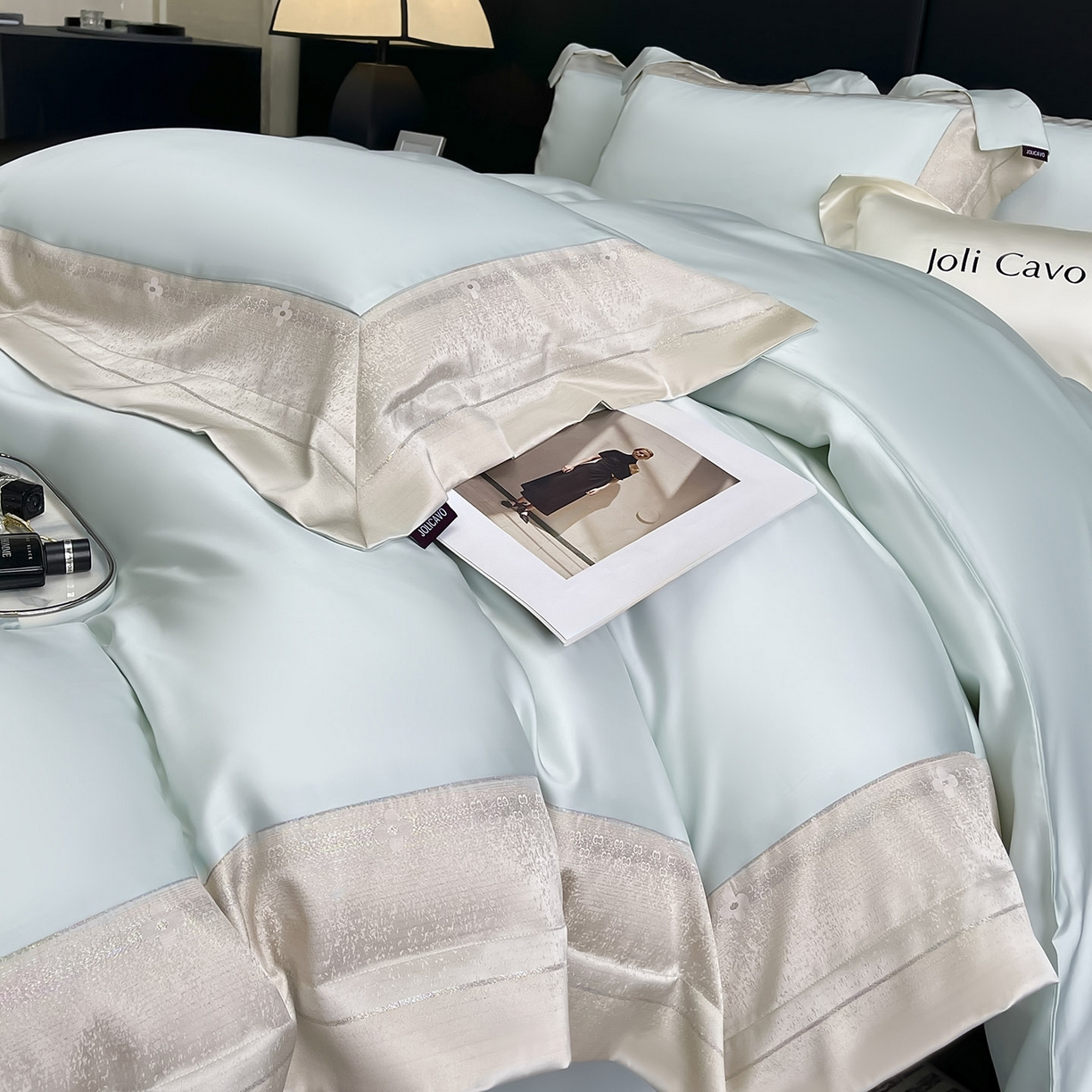 91家纺网 家纺一手货源 找家纺 （总） 2025轻奢风A类贡缎长绒棉四件套纯棉全棉重工刺绣被套床单高端拼接床上用品