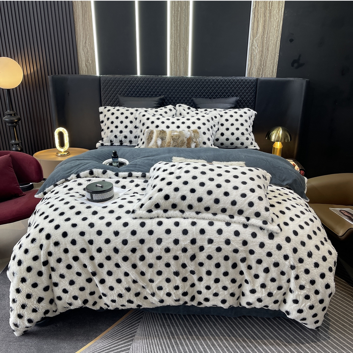 91家纺网 家纺一手货源 找家纺 （总）奈萝家纺 2025新款秋冬加厚皮草级兔绒牛奶绒四件套