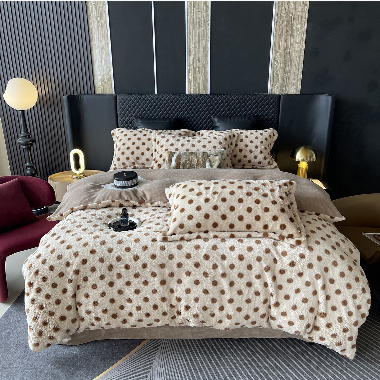 91家纺网 家纺一手货源 找家纺 （总）奈萝家纺 2025新款秋冬加厚皮草级兔绒牛奶绒四件套