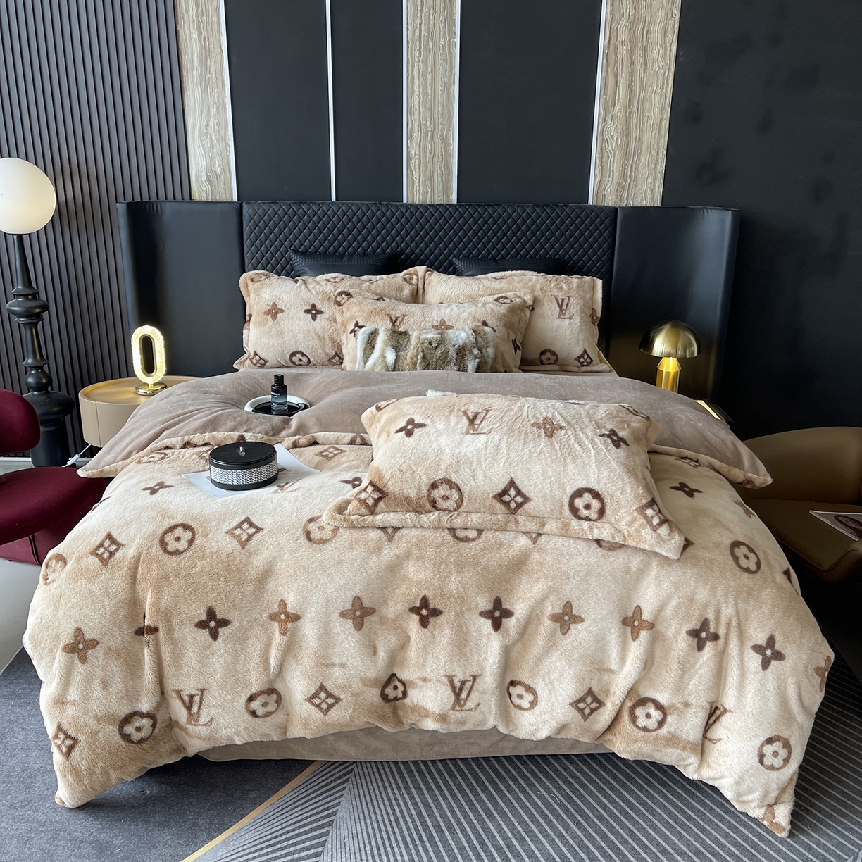 91家纺网 家纺一手货源 找家纺 （总）奈萝家纺 2025新款秋冬加厚皮草级兔绒牛奶绒四件套