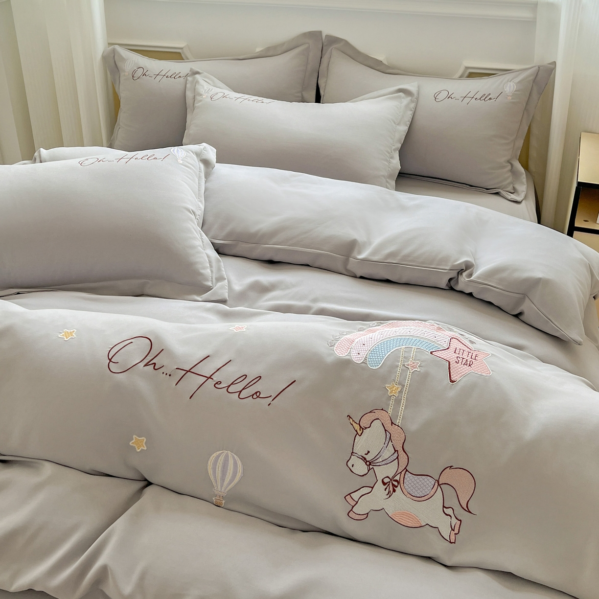 91家纺网 家纺一手货源 找家纺 （总）文黛家居 2025新款高克重水洗棉绣花四件套系列