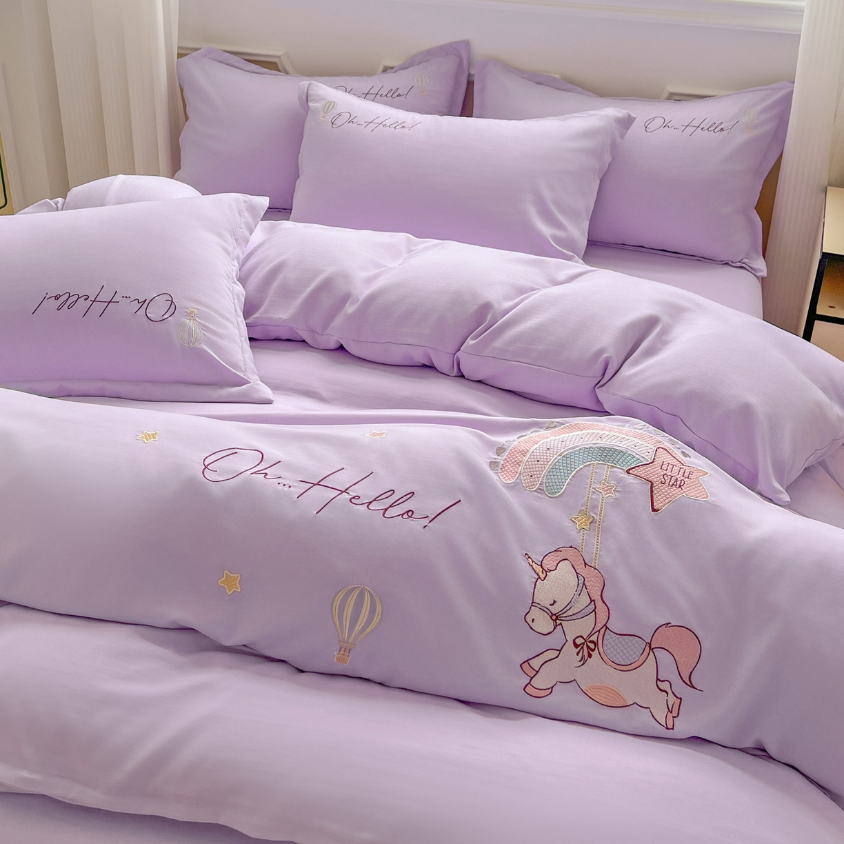 91家纺网 家纺一手货源 找家纺 （总）文黛家居 2025新款高克重水洗棉绣花四件套系列