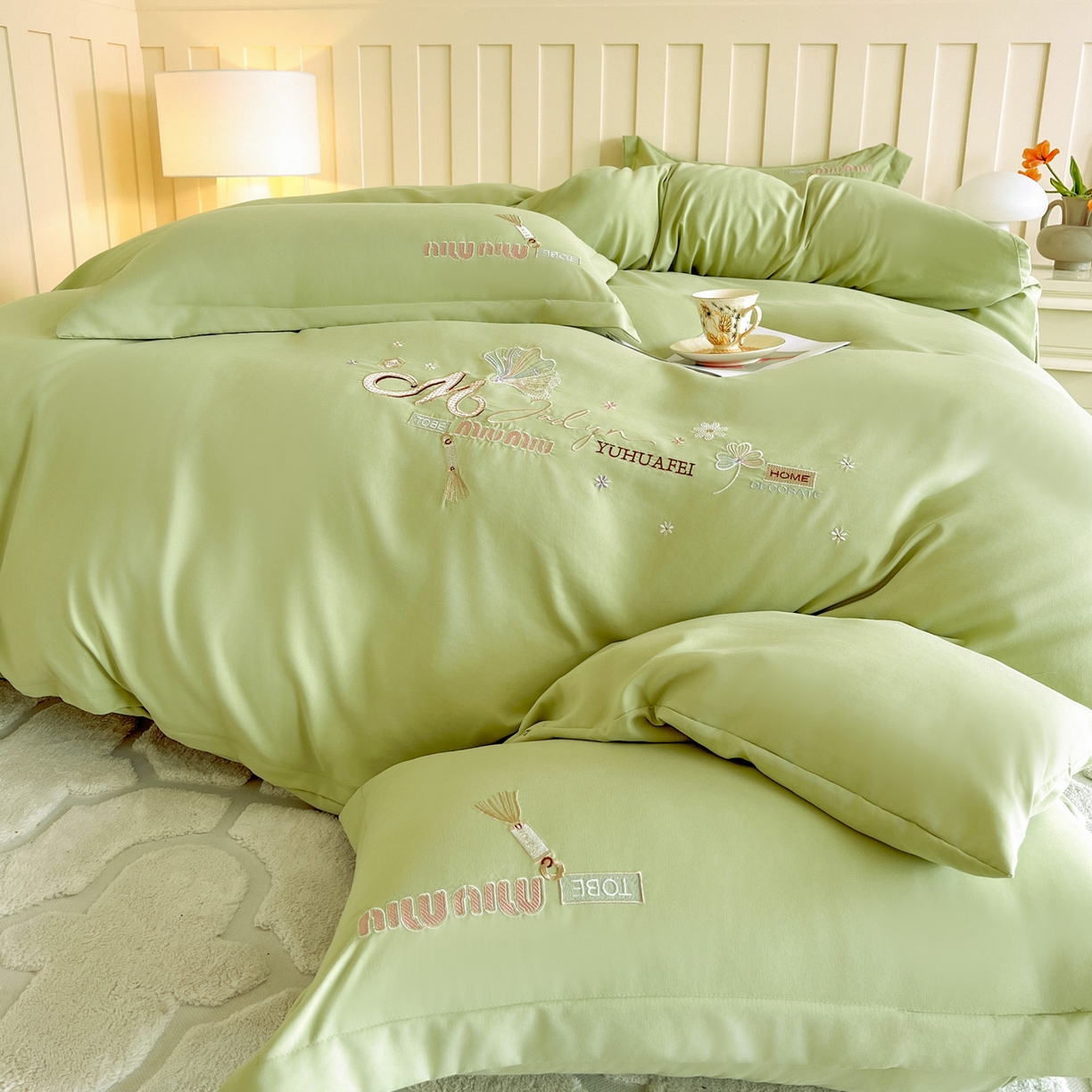 91家纺网 家纺一手货源 找家纺 （总）文黛家居 2025新款高克重水洗棉绣花四件套系列