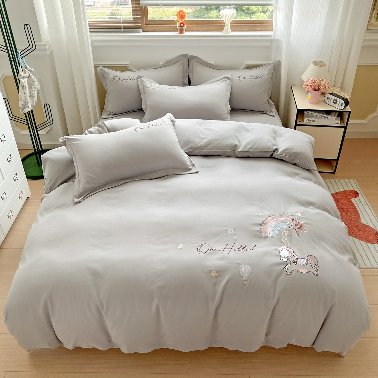 91家纺网 家纺一手货源 找家纺 （总）文黛家居 2025新款高克重水洗棉绣花四件套系列