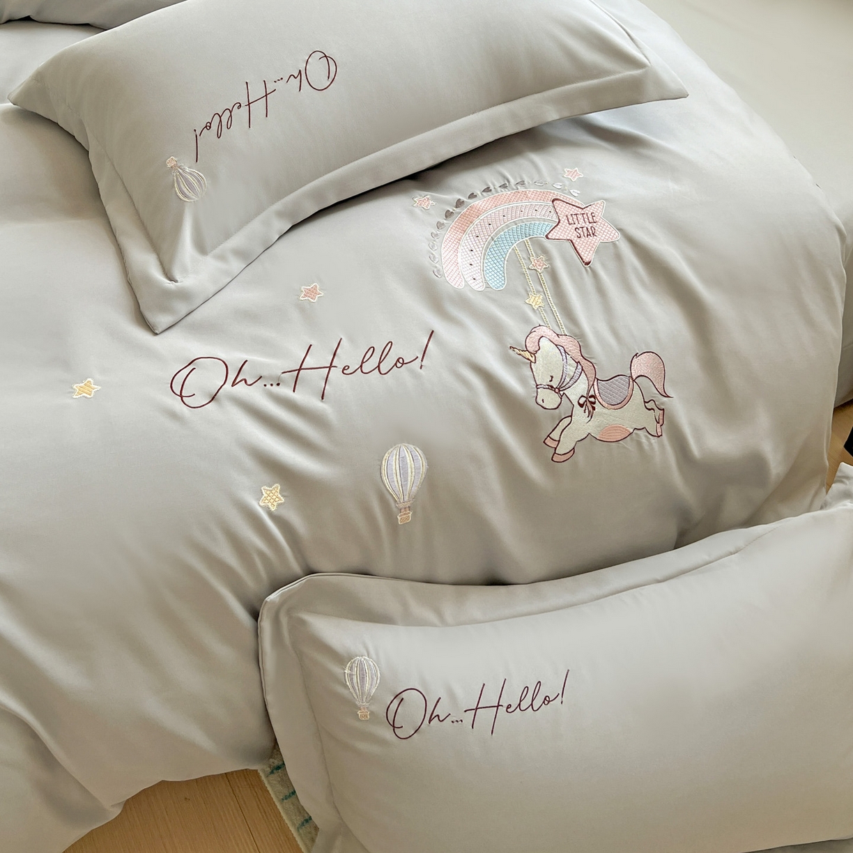 91家纺网 家纺一手货源 找家纺 （总）文黛家居 2025新款高克重水洗棉绣花四件套系列