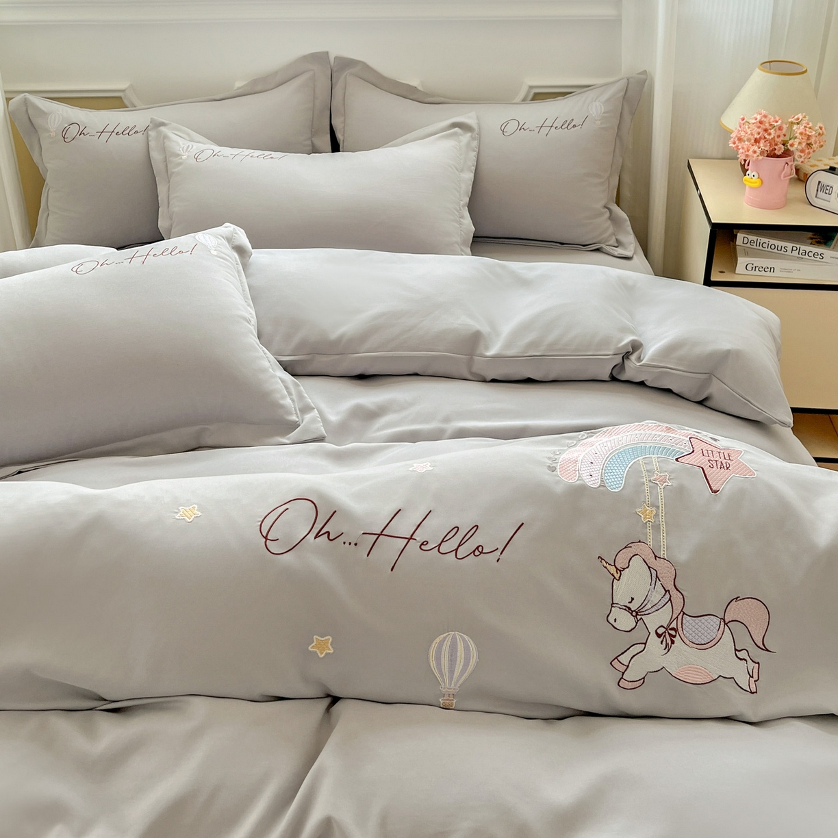 91家纺网 家纺一手货源 找家纺 （总）文黛家居 2025新款高克重水洗棉绣花四件套系列