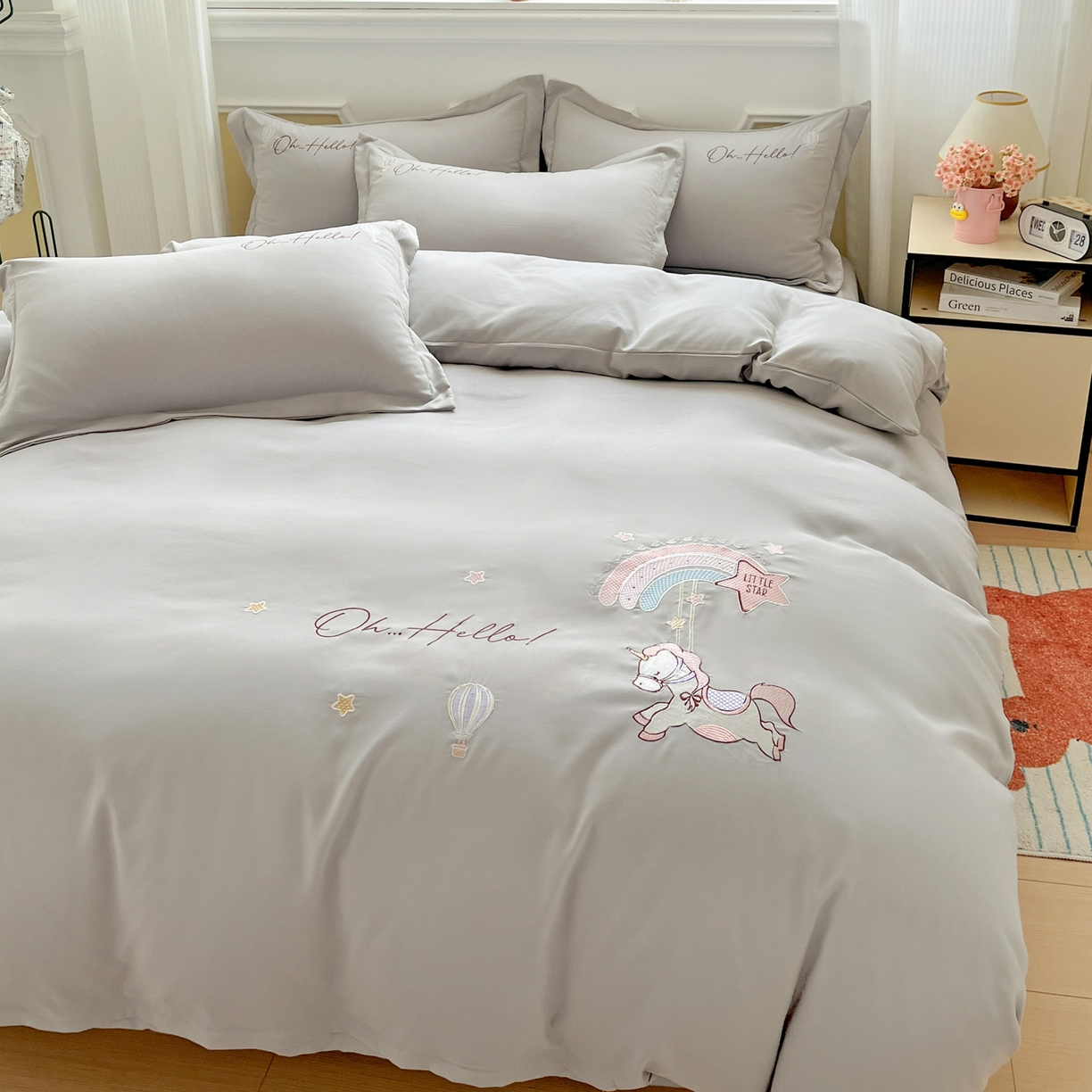 91家纺网 家纺一手货源 找家纺 （总）文黛家居 2025新款高克重水洗棉绣花四件套系列