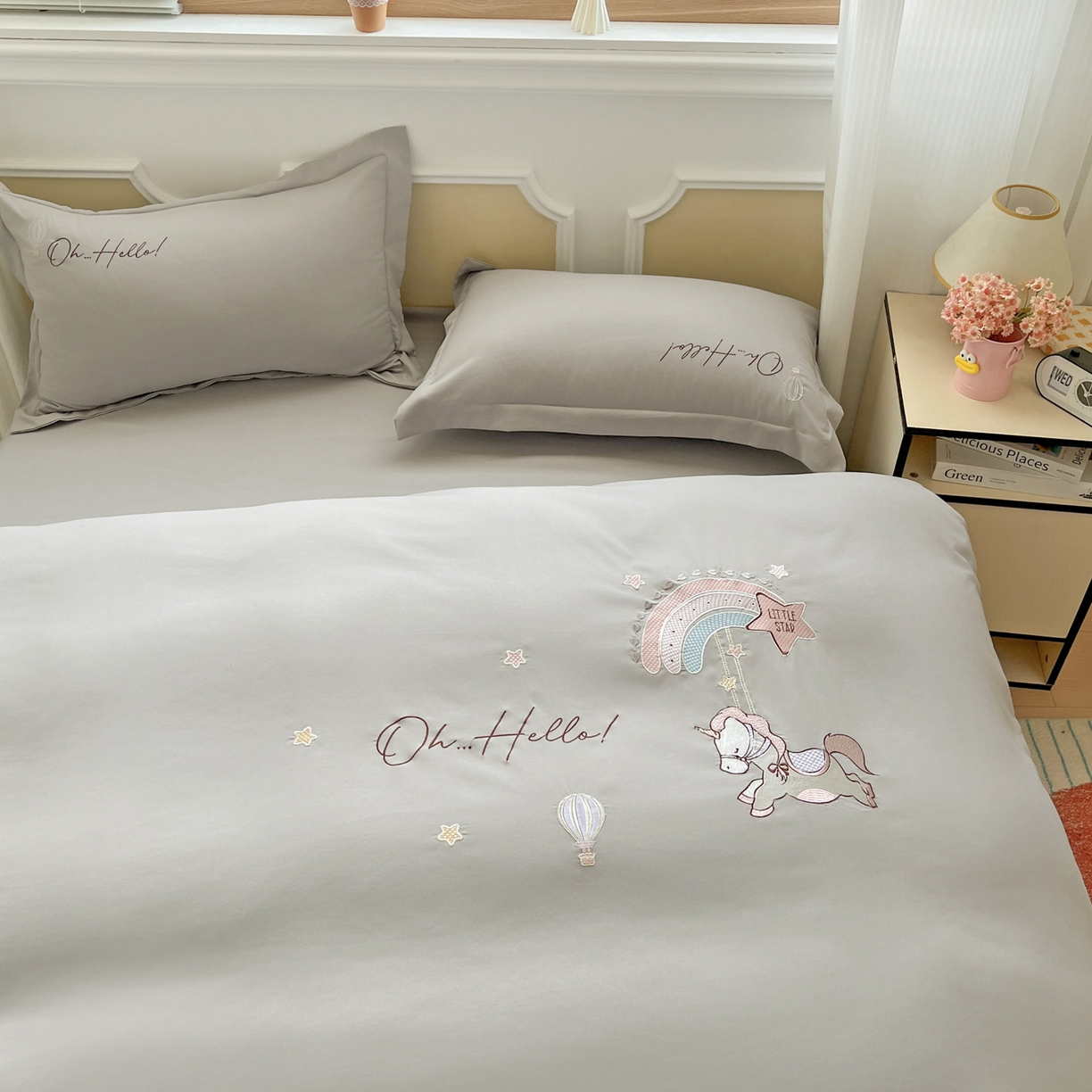 91家纺网 家纺一手货源 找家纺 （总）文黛家居 2025新款高克重水洗棉绣花四件套系列